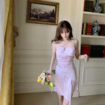 Get trendy with Lilac Aroma Satin Mini Dress -  available at Peiliee Shop. Grab yours for $89.90 today!