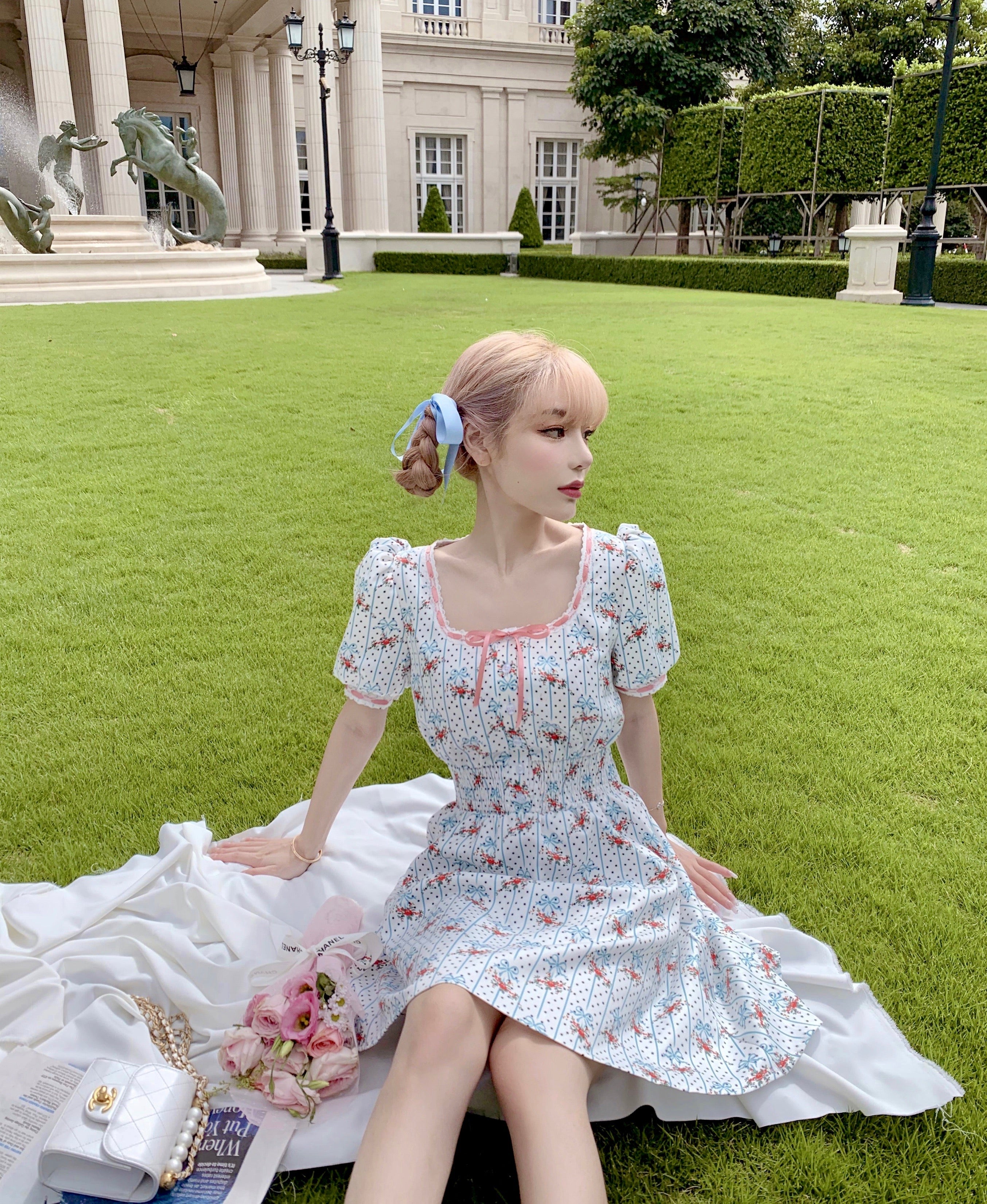 Get trendy with [Exclusive to PeilieeShop ] Oil Painting Girls Dress -  available at Peiliee Shop. Grab yours for $69.90 today!
