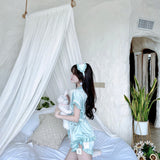 Get trendy with Angelic Mint Satin Lounge wear set -  available at Peiliee Shop. Grab yours for $15 today!