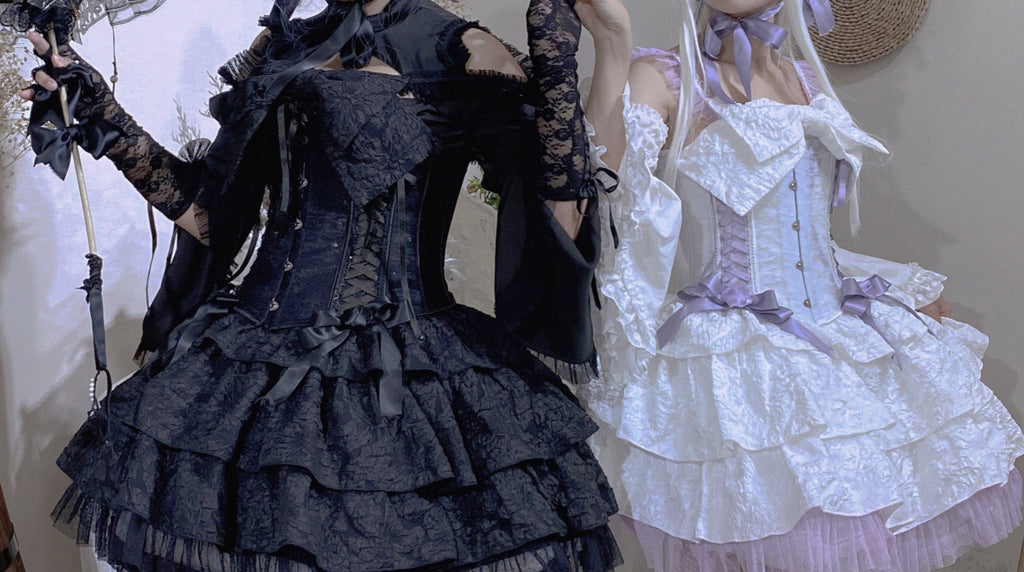 Get trendy with [Pre-order] The Twins Gothic Lolita Fashion Dress Corset Set - Dress available at Peiliee Shop. Grab yours for $24 today!