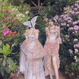 Get trendy with Sakura Dream Velvet Corset Top With Sleeves - Shirts & Tops available at Peiliee Shop. Grab yours for $55 today!