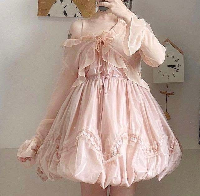 Get trendy with [Sweden warehouse] Escaped Bunny In Peach Flower Garden Dress (designer Arilf) -  available at Peiliee Shop. Grab yours for $55 today!