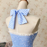 Get trendy with Sea Kissed Sailor Gingham Bodysuit Dress - Dresses available at Peiliee Shop. Grab yours for $48 today!