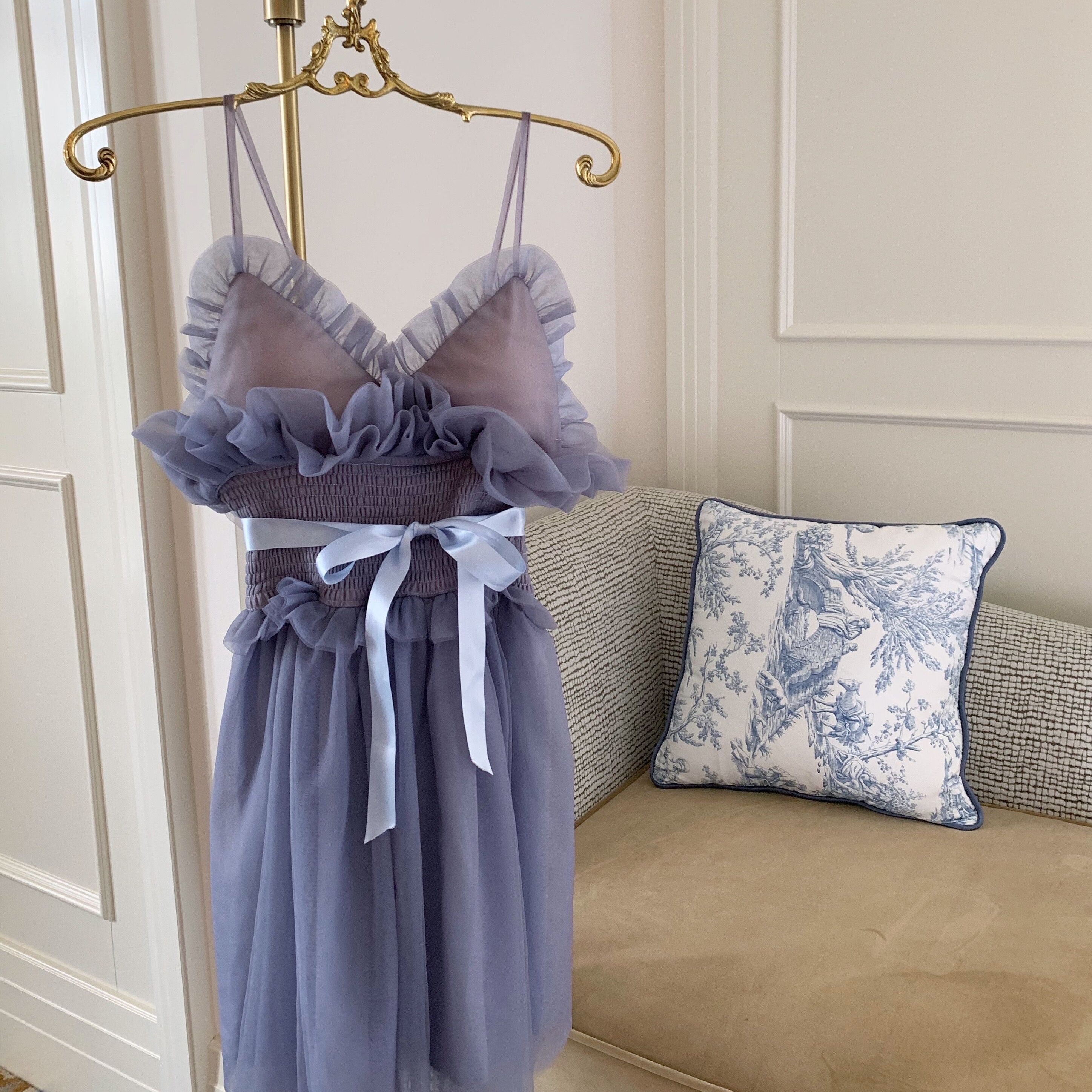 Get trendy with Iris Pallida Lam Lavender Dress - Dress available at Peiliee Shop. Grab yours for $48 today!