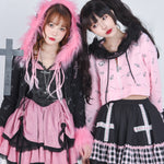 Get trendy with Evil Tooth Gothic Heart Faux Fur Hoody Y2k - Top available at Peiliee Shop. Grab yours for $46.80 today!