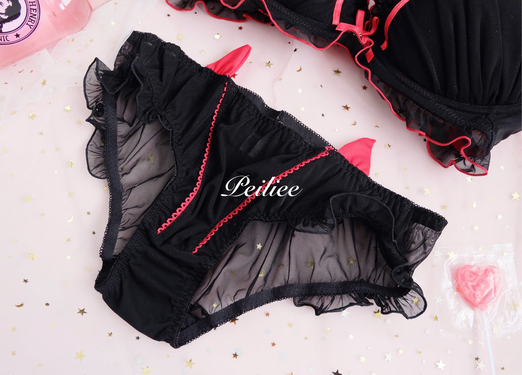 Get trendy with [Cosplay Lingerie ] Sweet Devil 3D Wings Bra Set -  available at Peiliee Shop. Grab yours for $25 today!