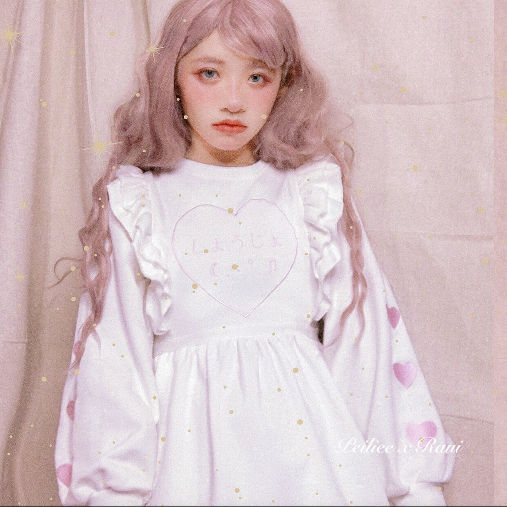 Get trendy with [Raui Design] Cotton Candy Met Peach Mousse Long Sleeve babydoll dress -  available at Peiliee Shop. Grab yours for $35 today!