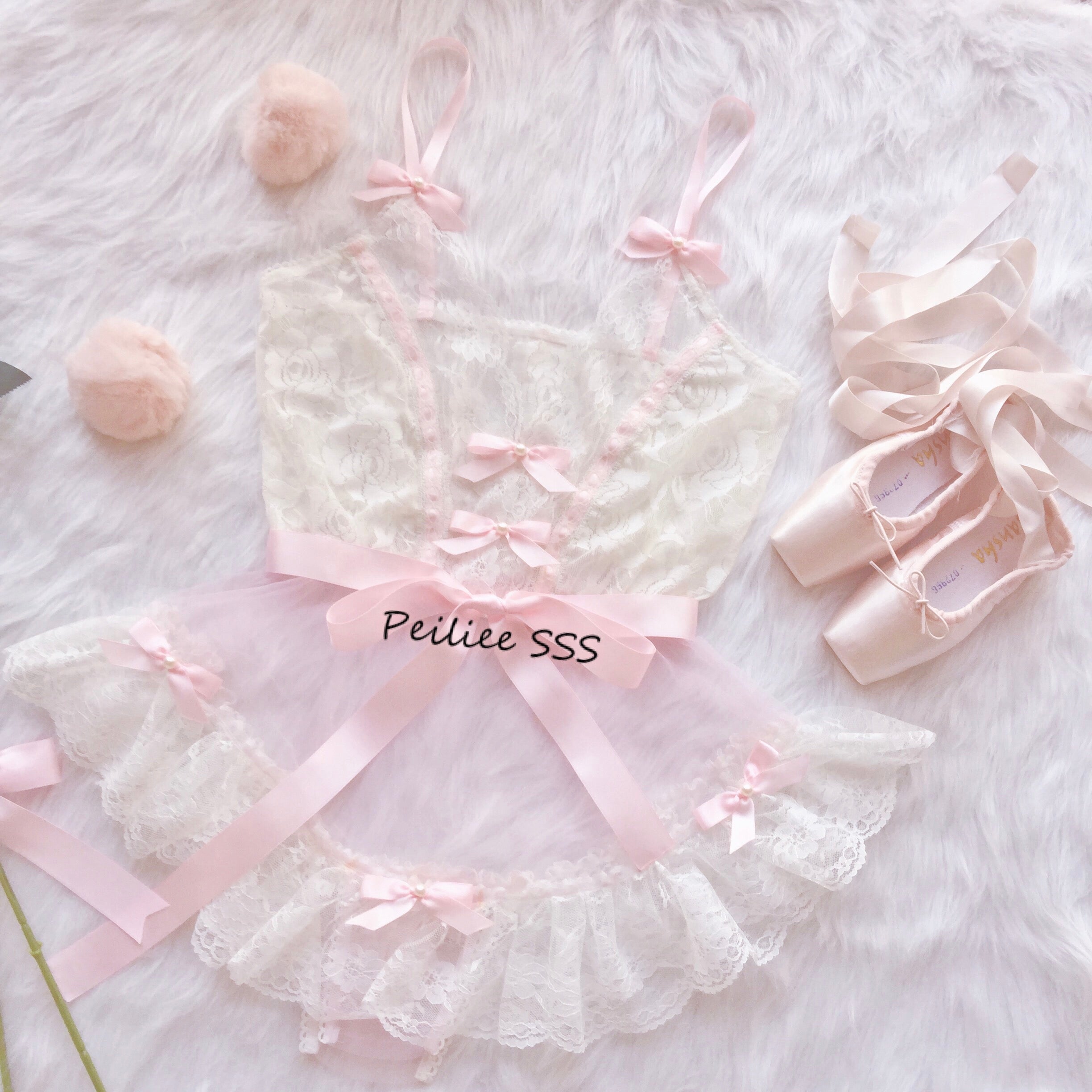 Get trendy with Handmade Angelic Poupee Peche Pink Bodysuit - physical available at Peiliee Shop. Grab yours for $45 today!